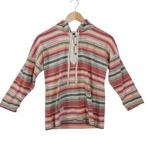 Lauren Jeans Co, Ralph Lauren, Southwestern Striped, Cotton Hoodie Top Size Med